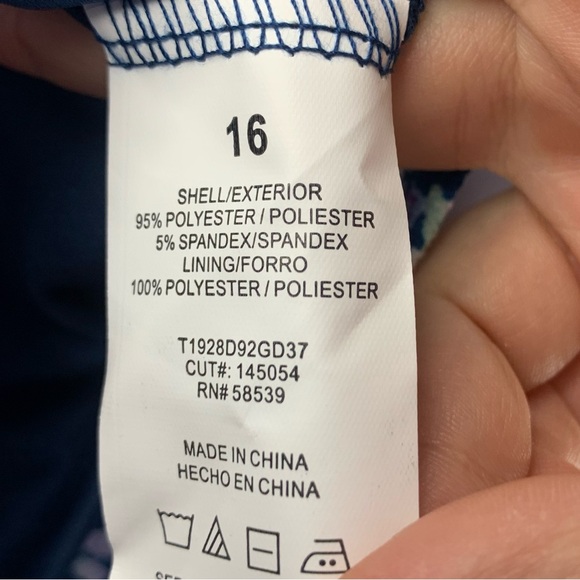 NWT Speechless Kids Navy/Lavender Floral Skirt, Size 16 - Picture 6 of 9